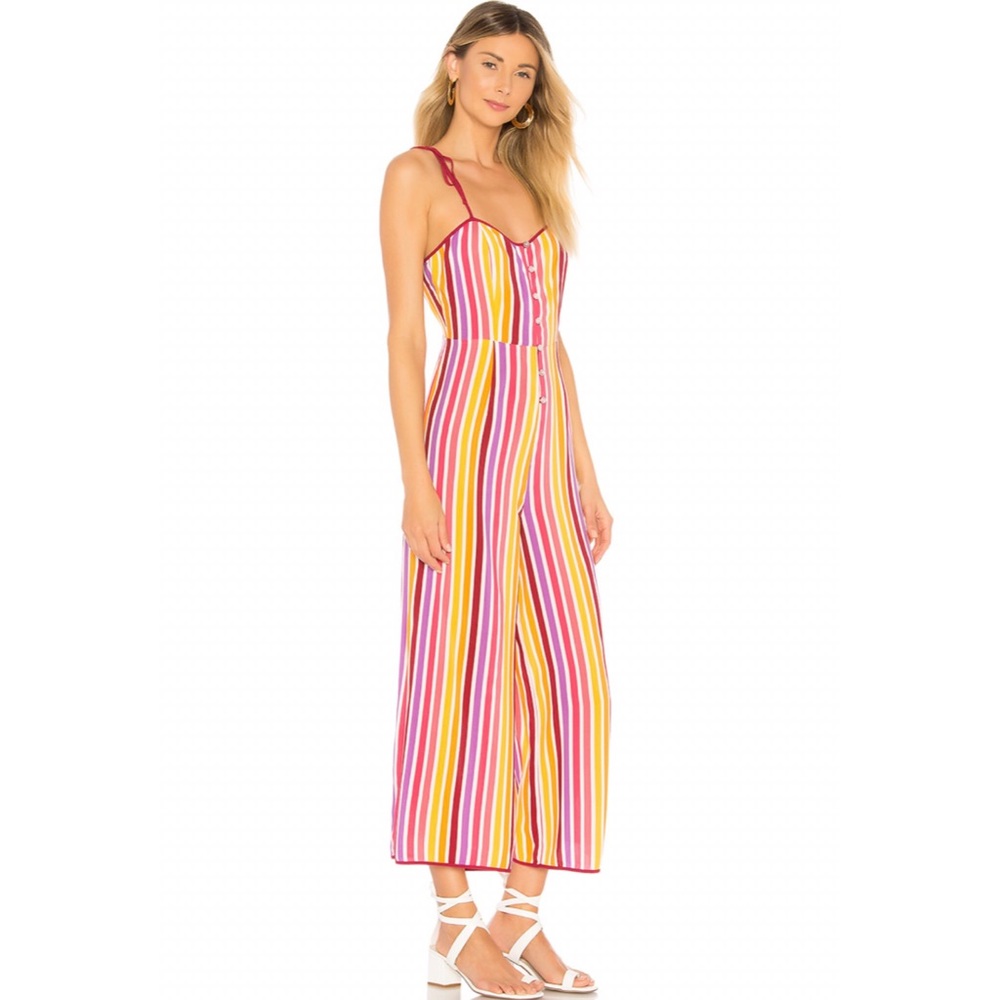 TULAROSA Jann Jumpsuit in Tonal Red Stripe